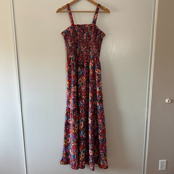 NWT Band of Gypsies Collective Floral Tropical Smocked Dress Size Medium - Picture 1 of 6
